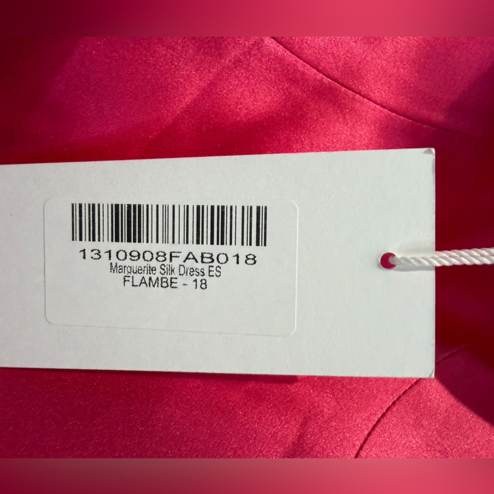 NWT REFORMATION Marguerite Silk Dress Size 18 Color Pink Flambe - Picture 9 of 11